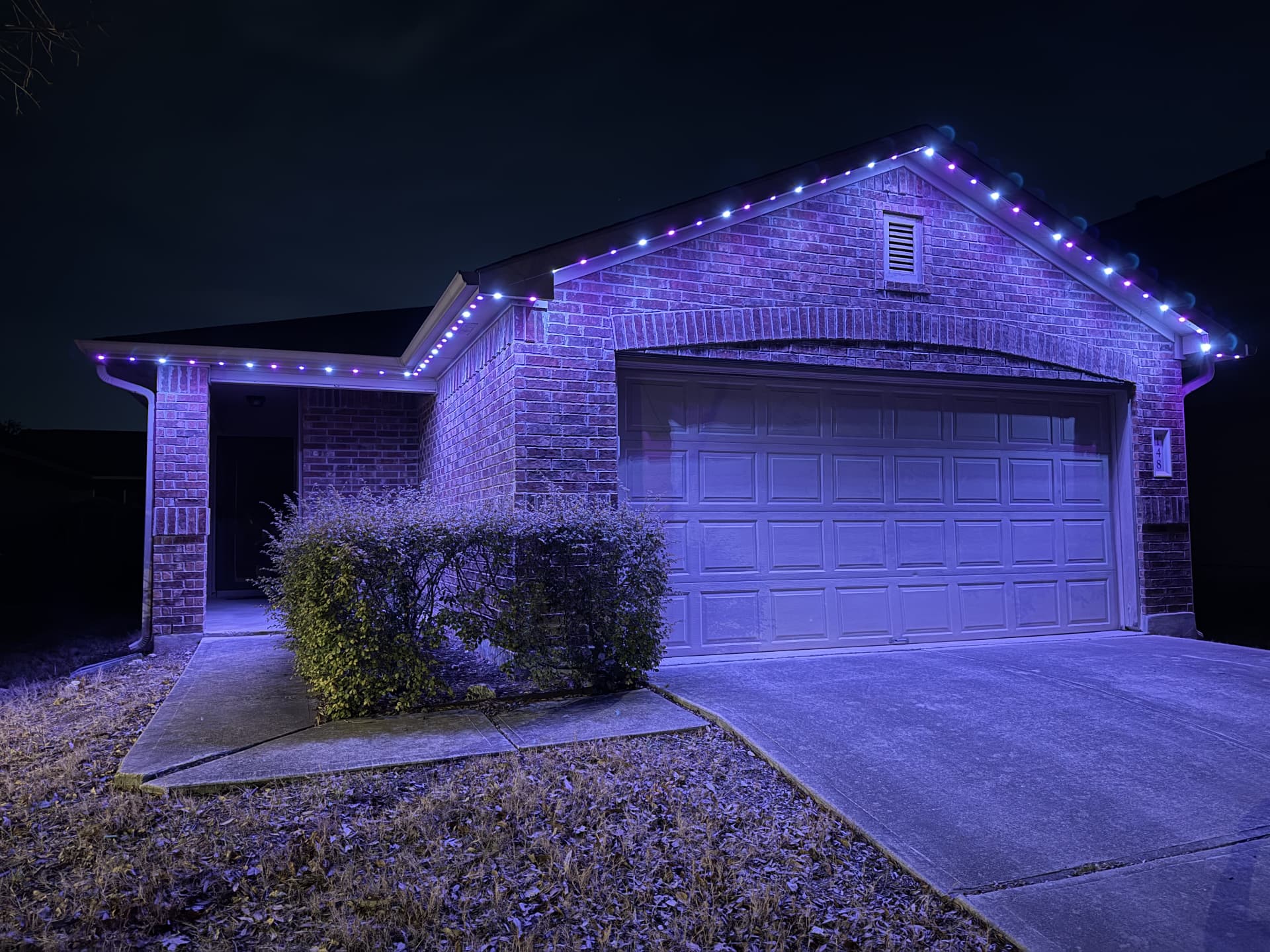 Valentine's Day purple lighting display