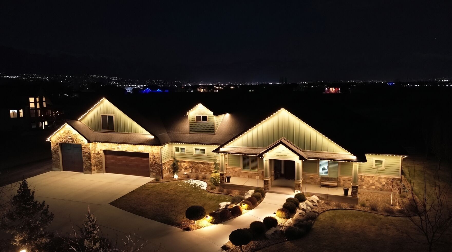 TruLight roofline at night